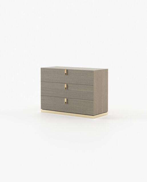 Laskasas EMILY Set of 3 Chest of Drawers Aged Oak Veneer Matte