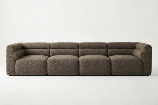 Araco Atelier Atlas 4-Seater Sofa with Bear Armchair Porcini – Bundle Deal