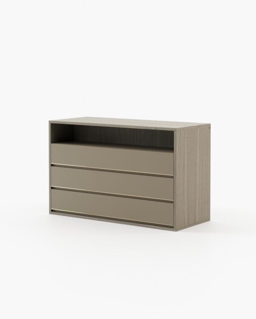 Laskasas BOWEN Set of 3 Chest of Drawers Aged Oak Veneer Matte