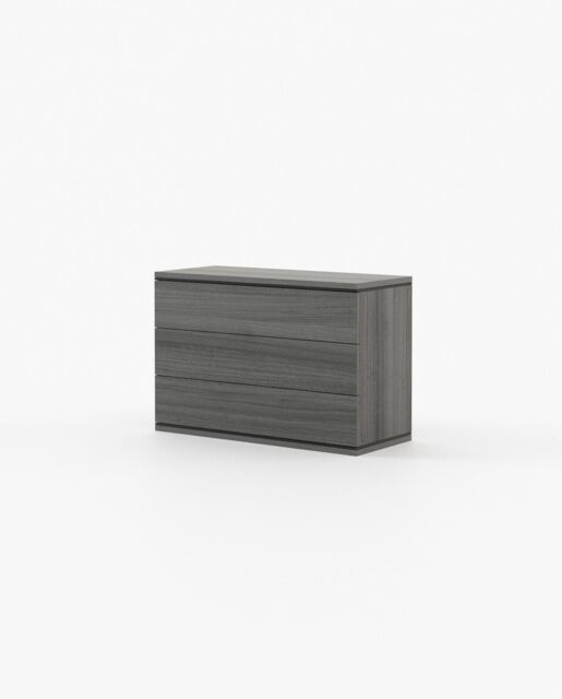 Laskasas DUANE Set of 3 Chest of Drawers Grey Eucalyptus Veneer Matte