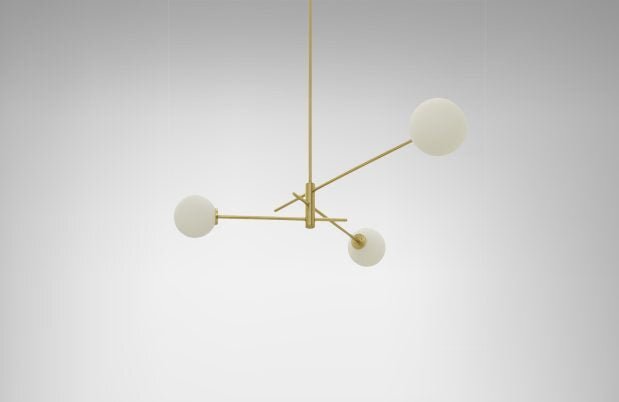 CTO Lighting Trevi Small Pendant Light satin brass with matt opal glass