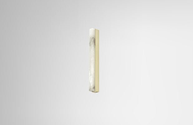 CTO Lighting Artes 600 - IP44 Wall Light satin brass with satin brass details and honed alabaster