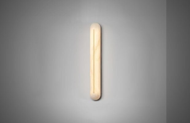 CTO Lighting Hepworth Tall - IP44 Wall Light satin brass with honed alabaster