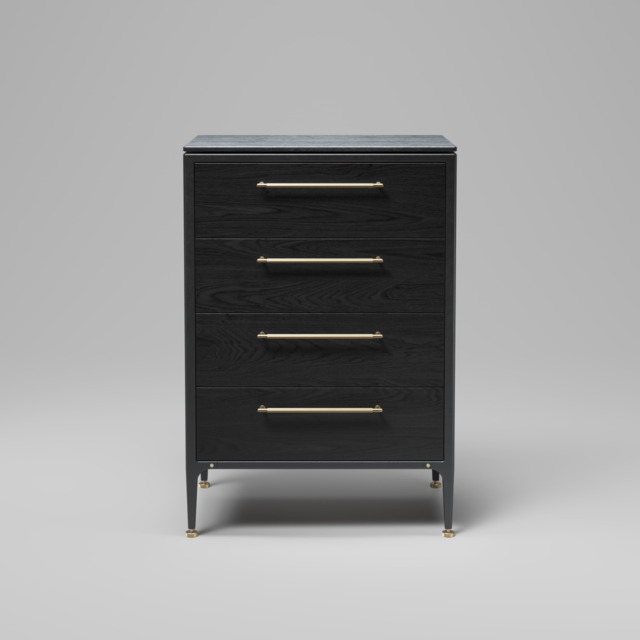Buster + Punch GDF-742559 Single Dresser - Linear  Cabinet Brass - Black Ash