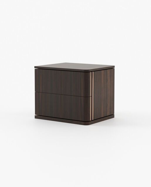 Laskasas HILARY Bedside Cabinet & Table Smoked Eucalyptus Veneer Matte