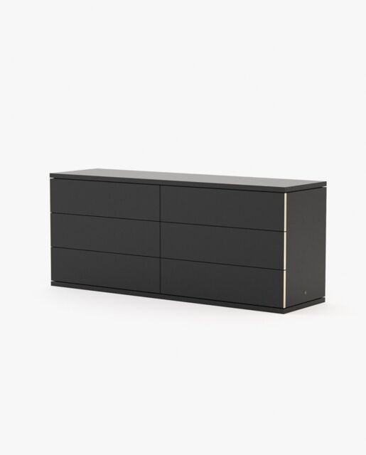 Laskasas CAIRO Set of 6 Chest of Drawers Black Lacquer Matte