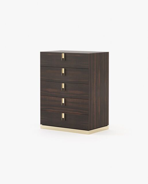 Laskasas EMILY Tallboy Chest of Drawers Smoked Eucalyptus Veneer Matte