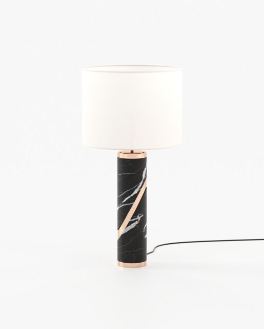 Laskasas MARTIN Table & Desk Lamp Nero Marquina Polished Marble