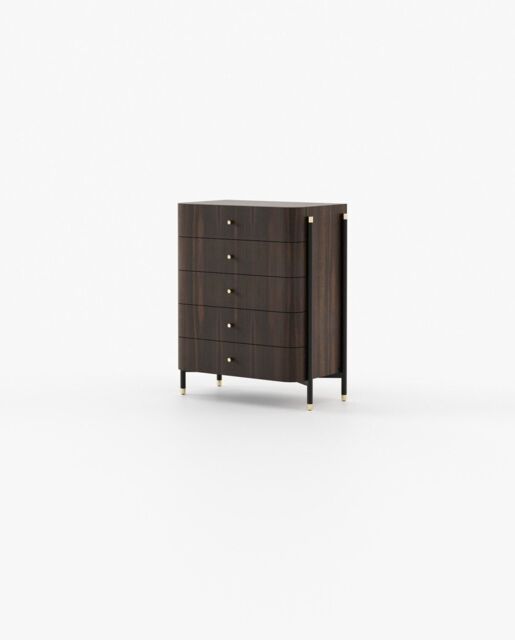 Laskasas ROSIE Tallboy Chest of Drawers Smoked Eucalyptus Veneer Matte