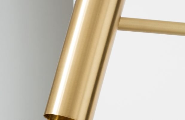 CTO Lighting Heron Floor Lamp satin brass/black marquina - 5 amp plug
