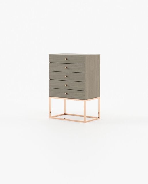 Laskasas ESTER Tallboy Chest of Drawers Aged Oak Veneer Matte