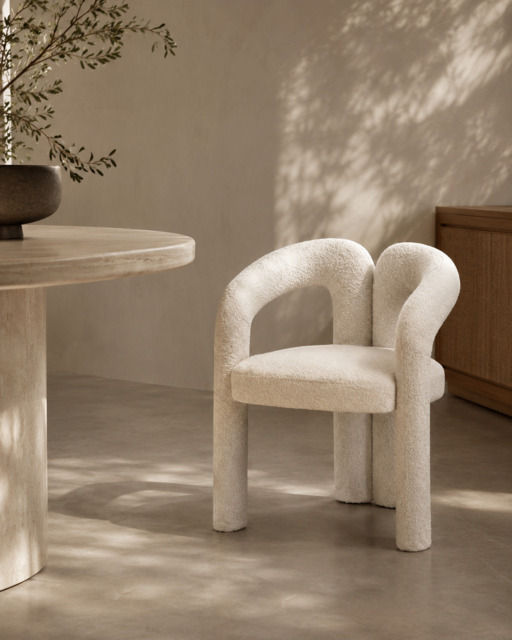 Mavis Dining Chair - Chex Polar Bouclé - image 1