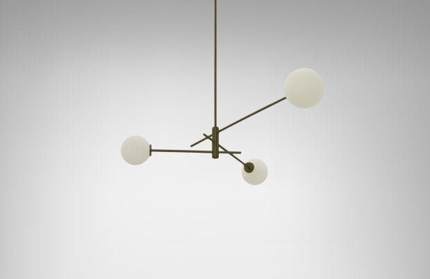 CTO Lighting Trevi Small Pendant Light bronze with matt opal glass