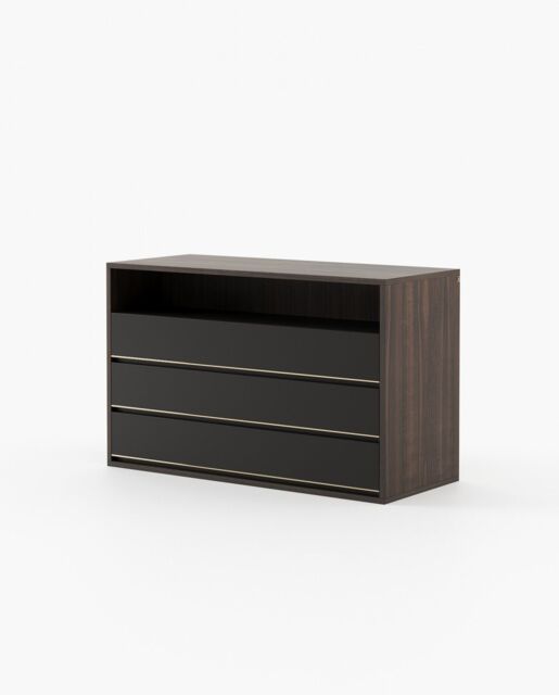 Laskasas BOWEN Set of 3 Chest of Drawers Smoked Eucalyptus Veneer Matte