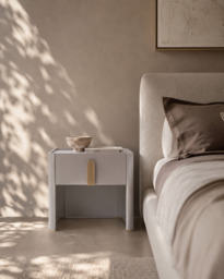 Polaris Bedside Table - Matte Beige - thumbnail 2