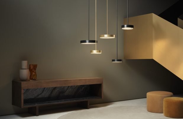 CTO Lighting Anvers Large Pendant Light satin brass with honed alabaster