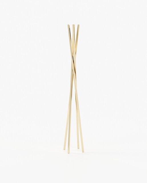 Laskasas TWISTED Coat & Umbrella Stand Gilded Polished Stainless Steel