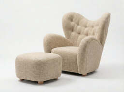 Araco Atelier Teddy Armchair Wicker with Footstool