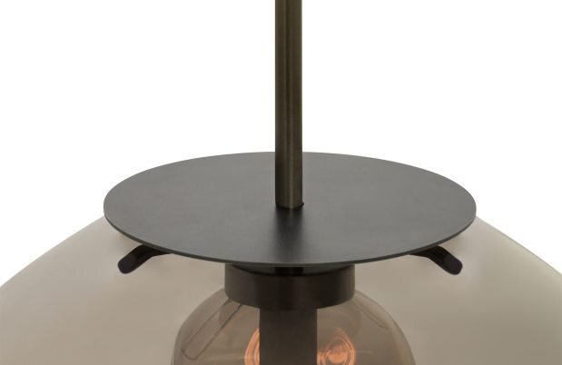 CTO Lighting Petra - Large - DALI-A Pendant Light bronze with smoked outer glass and smoked hand formed inner glass