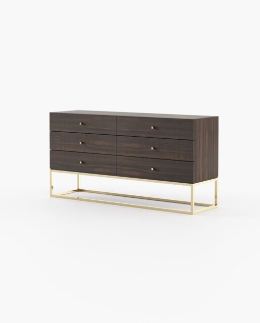 Laskasas ESTER Set of 6 Chest of Drawers Smoked Eucalyptus Veneer Matte