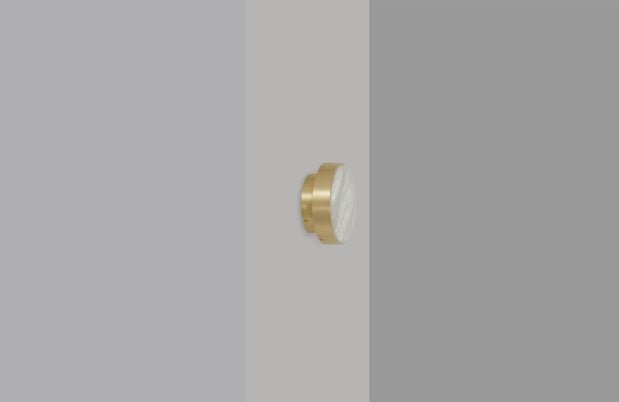 CTO Lighting Anvers Rose - Small Wall Light satin brass with honed alabaster