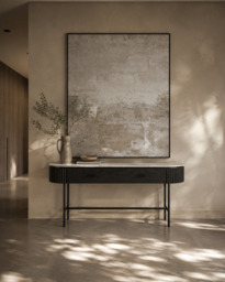 Lantine Marble Console Table - Matt Black - thumbnail 3