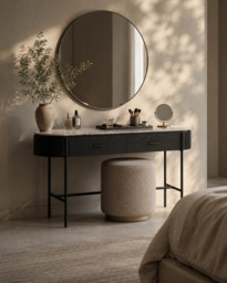 Lantine Marble Console Table - Matt Black - thumbnail 2