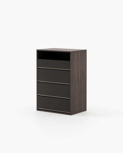 Laskasas BOWEN Tallboy Chest of Drawers Smoked Eucalyptus Veneer Matte
