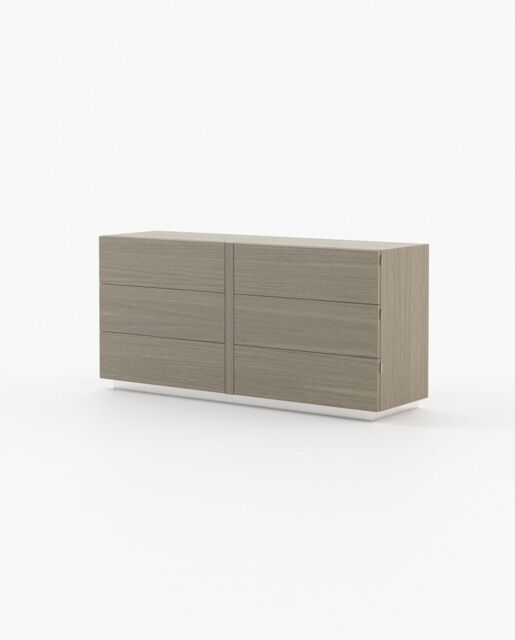 Laskasas KIRA Set of 6 Chest of Drawers Aged Oak Veneer Matte