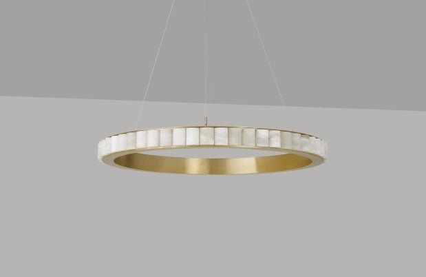 CTO Lighting Avalon Large - Ceiling Rose - DALI-A Chandelier satin brass with honed alabaster
