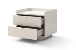 Saviour Bedside Table - White Marble & Beige - thumbnail 3