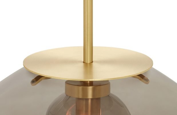CTO Lighting Petra - Large - DALI-A Pendant Light satin brass with smoked outer glass and smoked hand formed inner glass