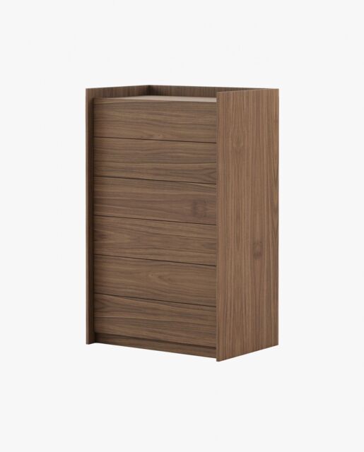 Laskasas ENDY Tallboy Chest of Drawers Walnut Veneer Matte