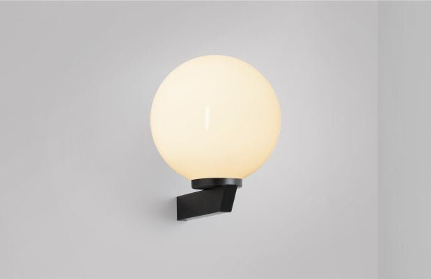 CTO Lighting Gaia - Flush - DALI-A Wall Light antique bronze with shiny opal glass