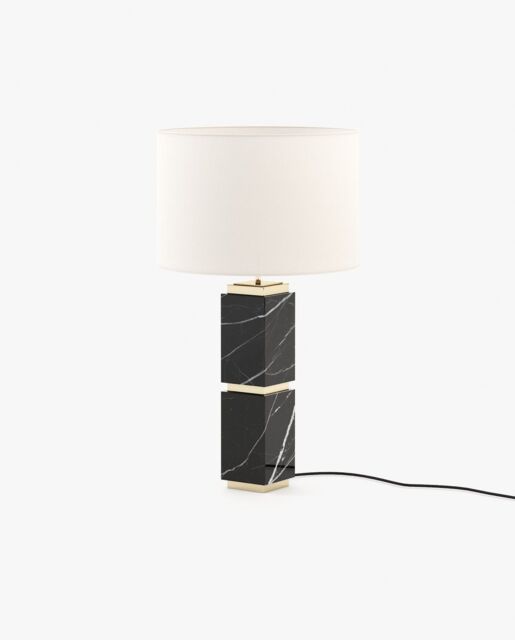Laskasas QUENTIN Table & Desk Lamp Nero Marquina Polished Marble
