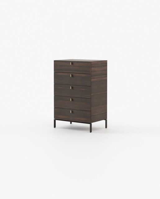 Laskasas AMBER Tallboy Chest of Drawers Smoked Eucalyptus Veneer Matte