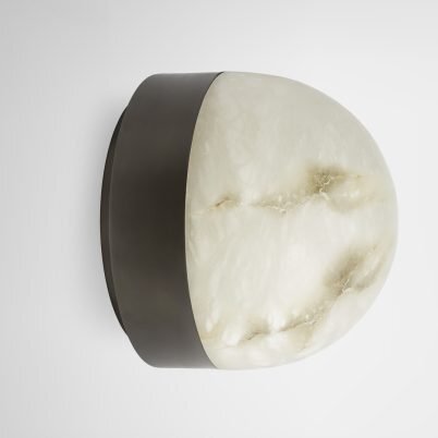CTO Lighting Lucid 300 - Flush - DALI-A Wall Light bronze with honed alabaster