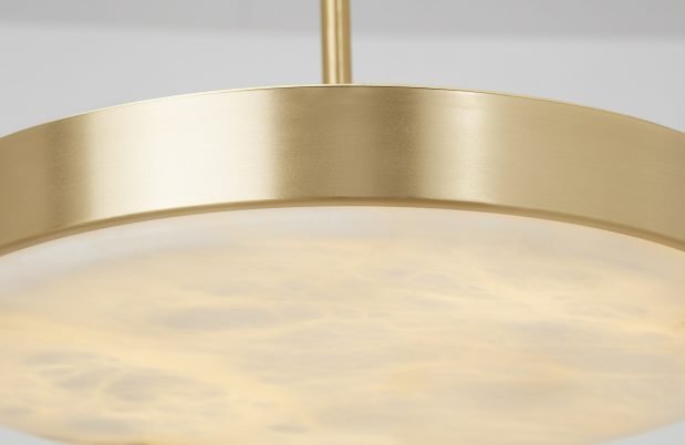 CTO Lighting Anvers Large - DALI-A Pendant Light satin brass with honed alabaster
