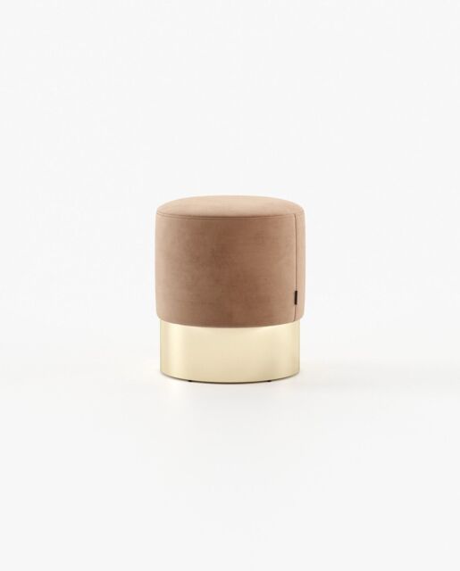 Laskasas ISAAC Footstool & Pouf Moscow Truffle Leather