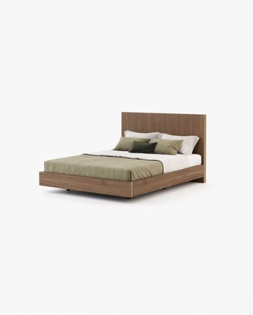 Laskasas MAIA Bed & Headboard Walnut Veneer Matte