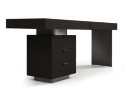 Oston Desk - Smoke Oak - Left Hand Drawers - thumbnail 2