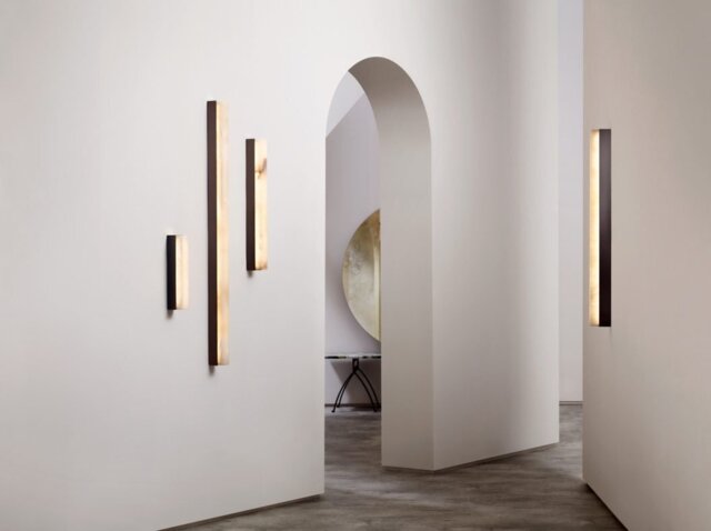CTO Lighting Artes 600 - DALI-A Wall Light antique bronze with antique bronze details and honed alabaster