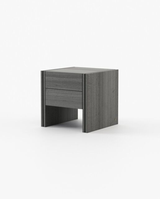 Laskasas MUCALA Bedside Cabinet & Table Grey Eucalyptus Veneer Matte