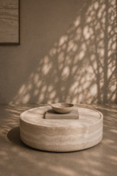 Ciladro Coffee Table - Faux Travertine - Medium - thumbnail 1