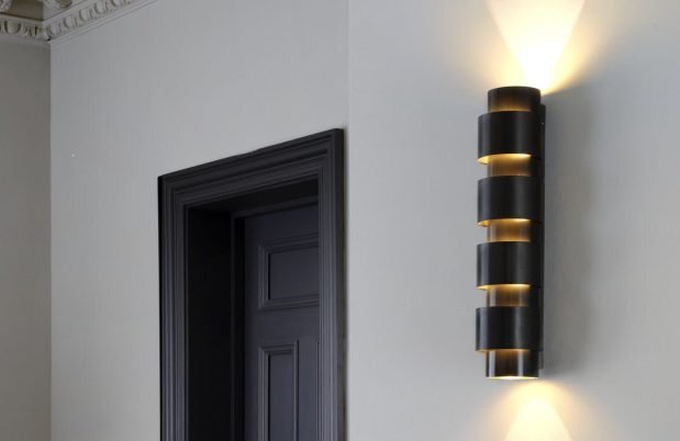CTO Lighting Ring - Tall - DALI-A Wall Light bronze with satin brass detail