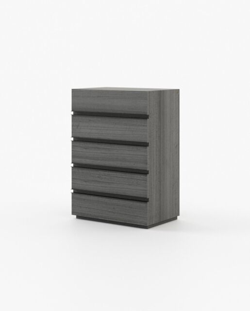 Laskasas CONNOR Tallboy Chest of Drawers Grey Eucalyptus Veneer Matte