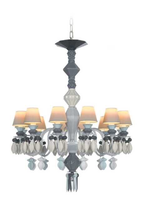 Lladro Belle De Nuit 12 Lights Chandelier Black