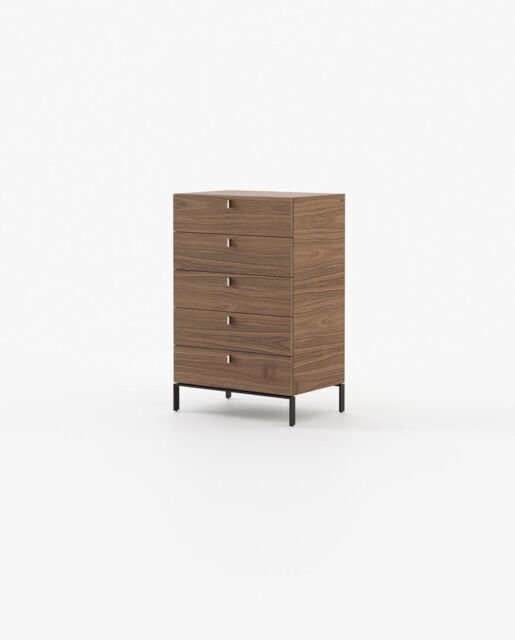 Laskasas AMBER Tallboy Chest of Drawers Walnut Veneer Matte