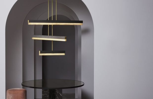 CTO Lighting Artes Collective 900 Pendant Light antique bronze with antique bronze details and honed alabaster
