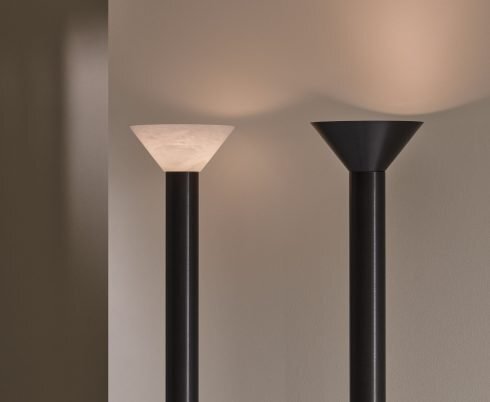 CTO Lighting Torres Uplighter Floor Lamp antique bronze with alabaster shade